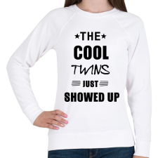 PRINTFASHION THE COOL TWINS BLACK - Női pulóver - Fehér női pulóver, kardigán