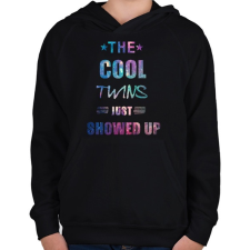 PRINTFASHION THE COOL TWINS - Gyerek kapucnis pulóver - Fekete gyerek pulóver, kardigán