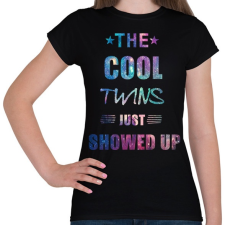 PRINTFASHION THE COOL TWINS - Női póló - Fekete női póló