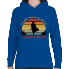 PRINTFASHION The Dadalorian - Női kapucnis pulóver - Királykék női pulóver, kardigán
