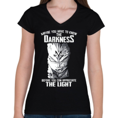 PRINTFASHION The darkness - Női V-nyakú póló - Fekete