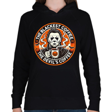PRINTFASHION The Devil's Coffee - Női kapucnis pulóver - Fekete női pulóver, kardigán