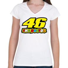 PRINTFASHION The Doctor 46 - Női V-nyakú póló - Fehér