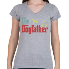 PRINTFASHION The dogfather - Női V-nyakú póló - Sport szürke női póló