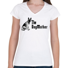 PRINTFASHION the dogmother - Női V-nyakú póló - Fehér