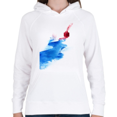 PRINTFASHION The drama of casuality - Női kapucnis pulóver - Fehér