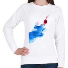 PRINTFASHION The drama of casuality - Női pulóver - Fehér női pulóver, kardigán