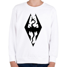 PRINTFASHION The Elder Scrolls V - Skyrim Logo - Gyerek pulóver - Fehér