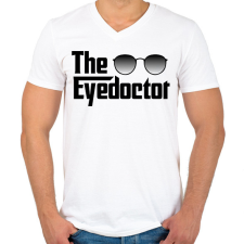 PRINTFASHION The Eyedoctor - Férfi V-nyakú póló - Fehér férfi póló