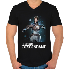 PRINTFASHION The First Descendant Viessa - Férfi V-nyakú póló - Fekete férfi póló