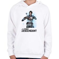 PRINTFASHION The First Descendant Viessa  - Gyerek kapucnis pulóver - Fehér gyerek pulóver, kardigán