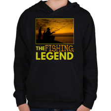 PRINTFASHION the fishing legend - Gyerek kapucnis pulóver - Fekete gyerek pulóver, kardigán