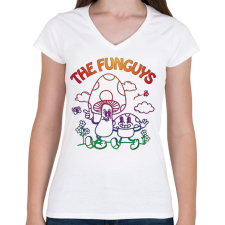 PRINTFASHION The funguys - Női V-nyakú póló - Fehér női póló