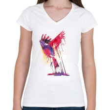 PRINTFASHION The great emerge - Női V-nyakú póló - Fehér női póló
