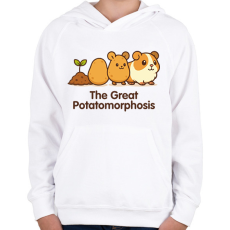 PRINTFASHION The Great Potatomorphosis - Gyerek kapucnis pulóver - Fehér