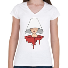 PRINTFASHION The Handmaid's Tale - Női V-nyakú póló - Fehér