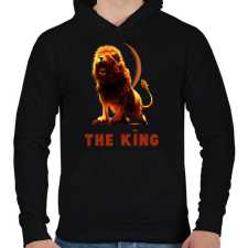 PRINTFASHION THE KING - Férfi kapucnis pulóver - Fekete férfi pulóver, kardigán