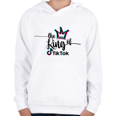 PRINTFASHION The King Of TikTok - Gyerek kapucnis pulóver - Fehér