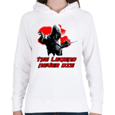 PRINTFASHION The legend never die - Női kapucnis pulóver - Fehér