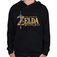 PRINTFASHION The legend of Zelda - Gyerek kapucnis pulóver - Fekete gyerek pulóver, kardigán