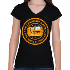 PRINTFASHION the legendary ikarus bus made in hungary - Női V-nyakú póló - Fekete női póló