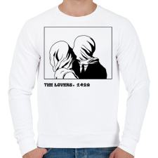 PRINTFASHION The lovers - Férfi pulóver - Fehér férfi pulóver, kardigán