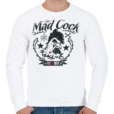PRINTFASHION The mad cock pot & beer - Férfi pulóver - Fehér férfi pulóver, kardigán