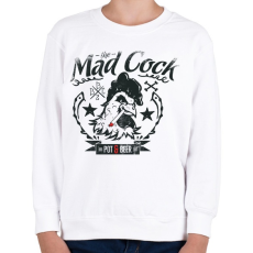 PRINTFASHION The mad cock pot & beer - Gyerek pulóver - Fehér