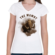 PRINTFASHION THE MAMUT - Női V-nyakú póló - Fehér női póló