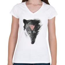 PRINTFASHION The missing part - Női V-nyakú póló - Fehér női póló