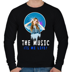 PRINTFASHION THE MUSIC ITS ME LIFE - Férfi pulóver - Fekete