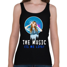 PRINTFASHION THE MUSIC ITS ME LIFE - Női atléta - Fekete