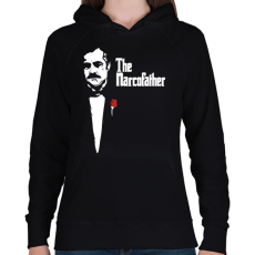 PRINTFASHION The narcofather - Női kapucnis pulóver - Fekete