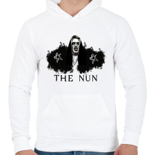 PRINTFASHION the nun - Férfi kapucnis pulóver - Fehér férfi pulóver, kardigán