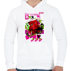 PRINTFASHION THE POWER - Férfi kapucnis pulóver - Fehér