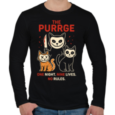 PRINTFASHION The Purrge - Férfi hosszú ujjú póló - Fekete