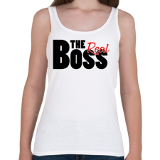 PRINTFASHION The Real Boss - Női atléta - Fehér női trikó