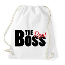 PRINTFASHION The Real Boss - Sportzsák, Tornazsák - Fehér tornazsák