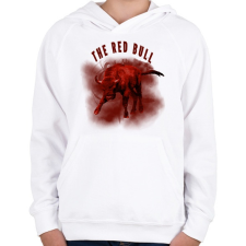 PRINTFASHION The red bull - Gyerek kapucnis pulóver - Fehér gyerek pulóver, kardigán