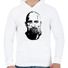 PRINTFASHION The Rock - Férfi kapucnis pulóver - Fehér férfi pulóver, kardigán