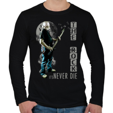 PRINTFASHION THE ROCK ITS NEVER DIE - Férfi hosszú ujjú póló - Fekete