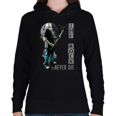 PRINTFASHION THE ROCK ITS NEVER DIE - Női kapucnis pulóver - Fekete