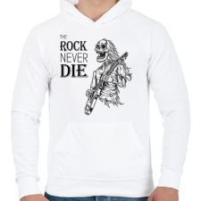 PRINTFASHION The rock never die - Férfi kapucnis pulóver - Fehér női pulóver, kardigán