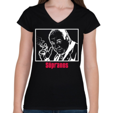 PRINTFASHION The Sopranos - Női V-nyakú póló - Fekete