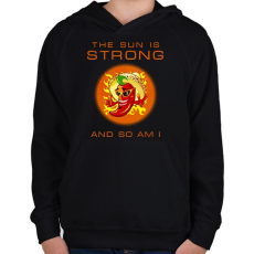 PRINTFASHION THE SUN STRONG - Gyerek kapucnis pulóver - Fekete