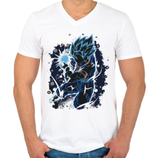 PRINTFASHION The Super Fusion - Férfi V-nyakú póló - Fehér férfi póló