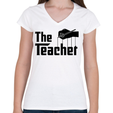PRINTFASHION The teacher - Női V-nyakú póló - Fehér