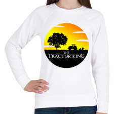 PRINTFASHION The Tractor King - Női pulóver - Fehér női pulóver, kardigán