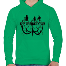 PRINTFASHION The upside down fekete - Férfi kapucnis pulóver - Zöld