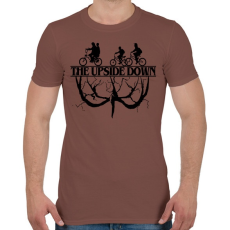PRINTFASHION The upside down fekete - Férfi póló - Mogyoróbarna